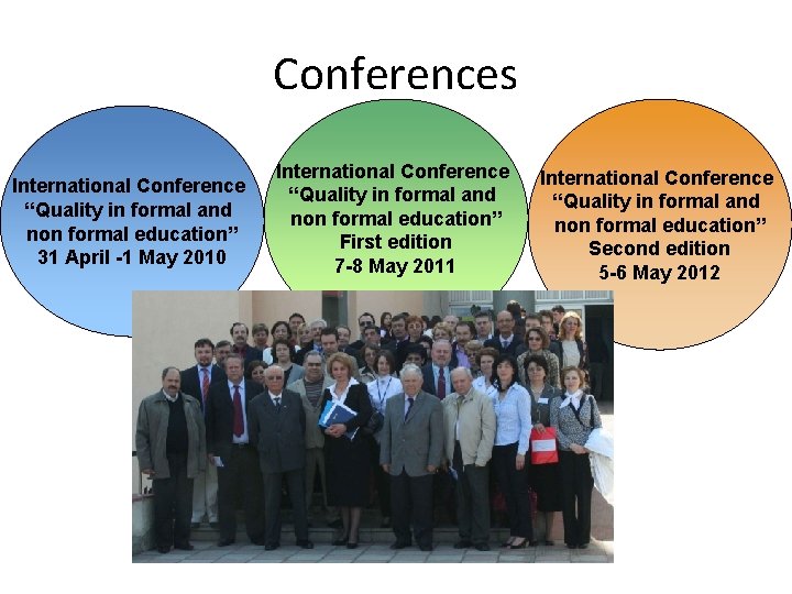 Conferences International Conference “Quality in formal and non formal education” 31 April -1 May