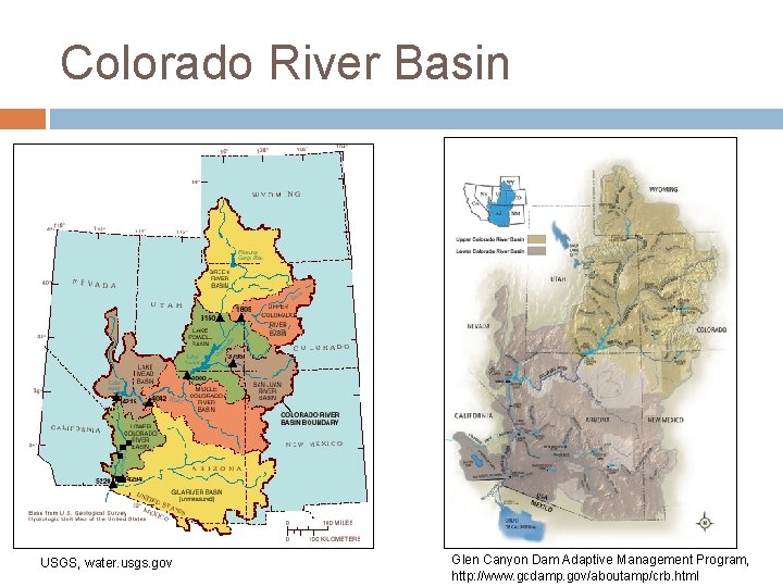 Colorado River Basin USGS, water. usgs. gov Glen Canyon Dam Adaptive Management Program, http: