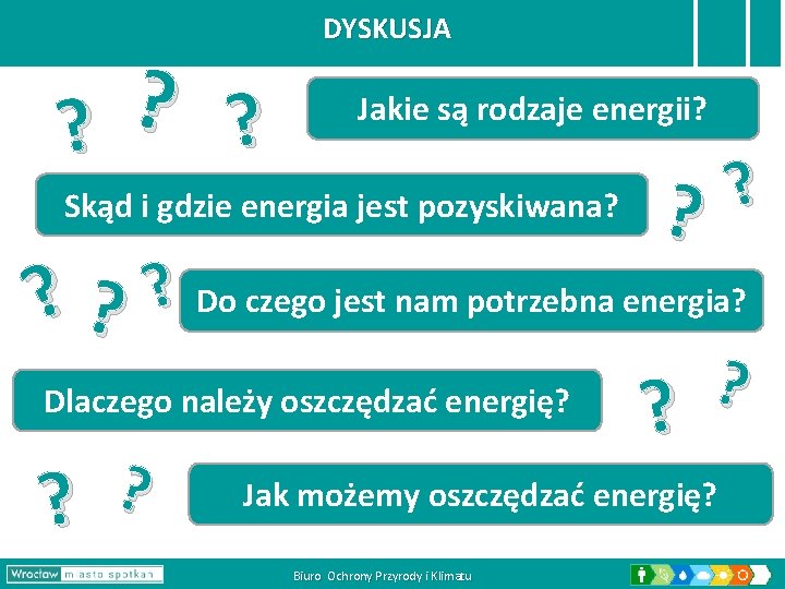 ? ? ? DYSKUSJA Jakie są rodzaje energii? Skąd i gdzie energia jest pozyskiwana?