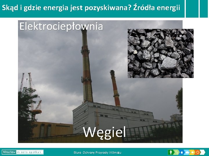 Skąd i gdzie energia jest pozyskiwana? Źródła energii Elektrociepłownia Węgiel Biuro Ochrony Przyrody i