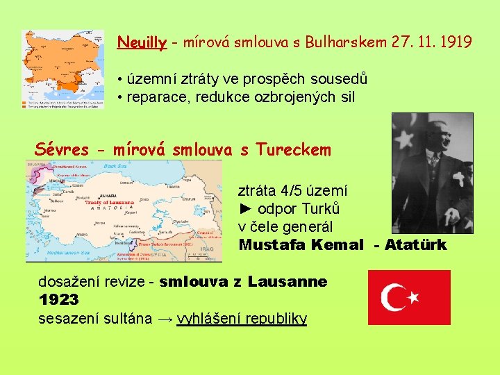 Neuilly - mírová smlouva s Bulharskem 27. 11. 1919 • územní ztráty ve prospěch