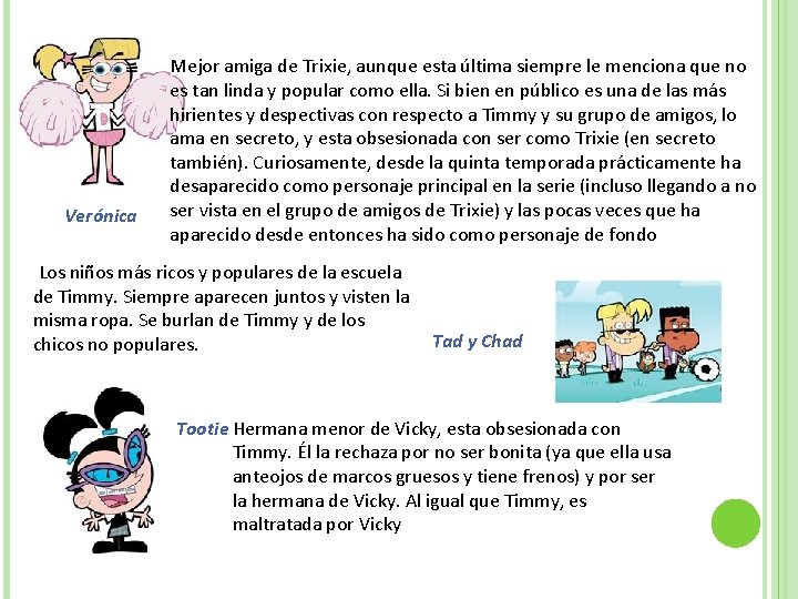 Verónica Mejor amiga de Trixie, aunque esta última siempre le menciona que no es