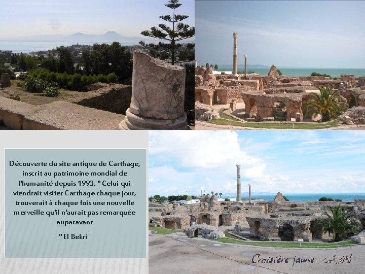 Découverte du site antique de Carthage, inscrit au patrimoine mondial de l'humanité depuis 1993.