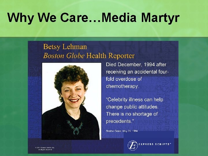 Why We Care…Media Martyr 