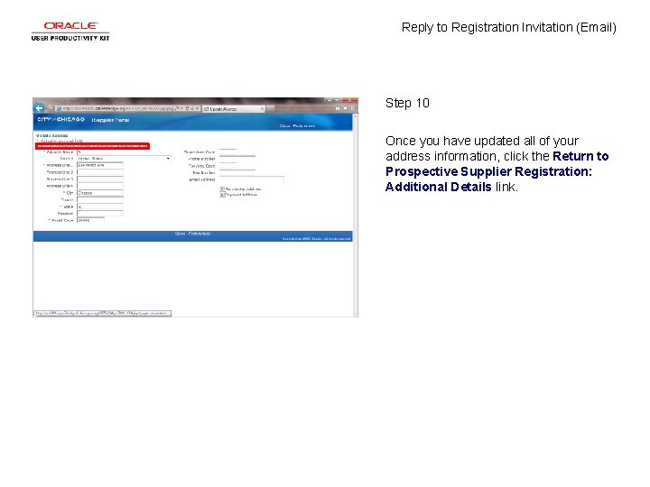 Reply to Registration Invitation (Email) Step 10 Once you have updated all of your