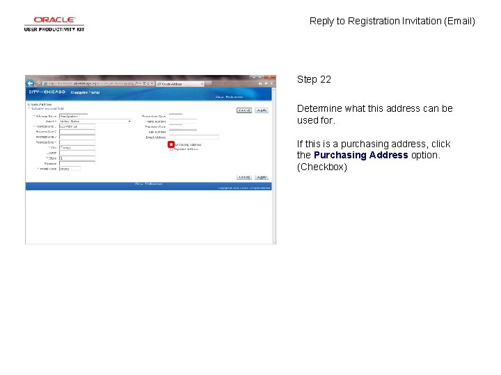 Reply to Registration Invitation (Email) Step 22 Determine what this address can be used
