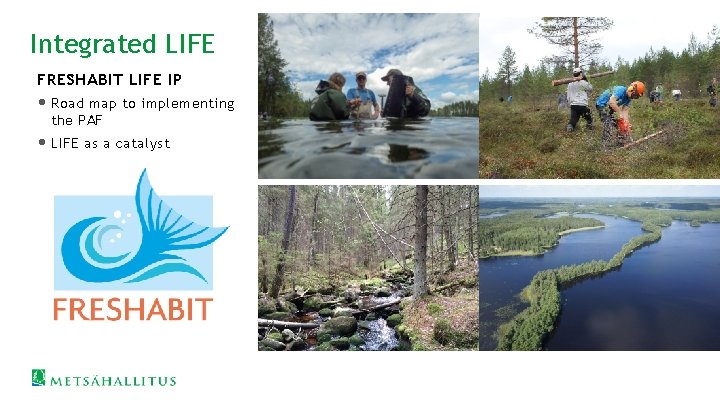 Integrated LIFE FRESHABIT LIFE IP • Road map to implementing the PAF • LIFE