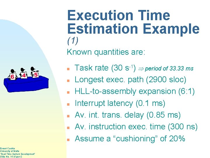 Ernest Cachia University of Malta “Real-Time System Development” Slide No. 14 of part 2