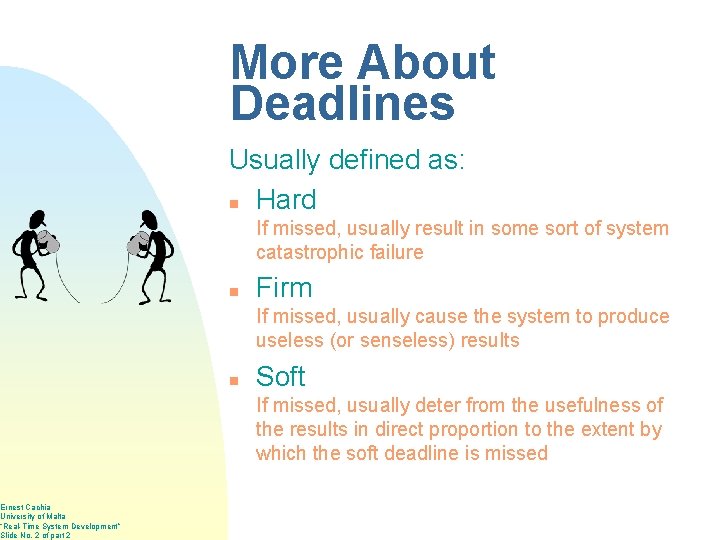 Ernest Cachia University of Malta “Real-Time System Development” Slide No. 2 of part 2