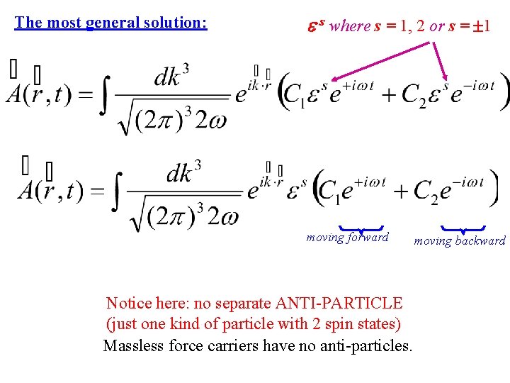 The most general solution: s where s = 1, 2 or s = 1