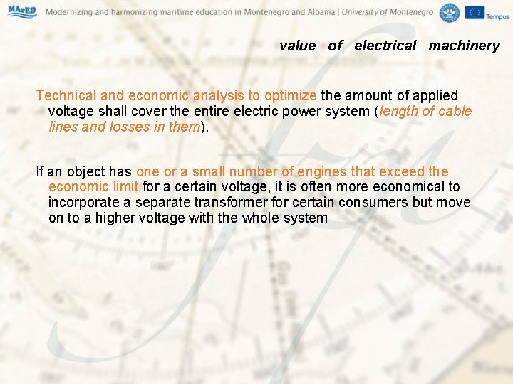 value of electrical machinery Technical and economic analysis to optimize the amount of applied value of electrical machinery Technical and economic analysis to optimize the amount of applied