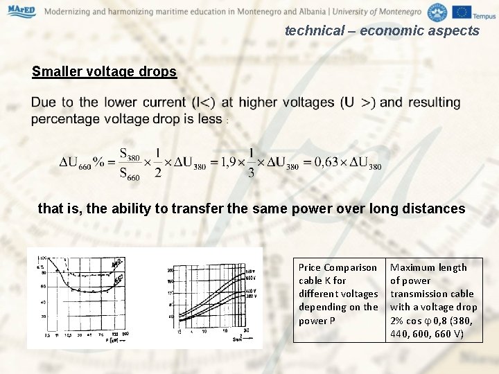 technical – economic aspects Smaller voltage drops that is, the ability to transfer the technical – economic aspects Smaller voltage drops that is, the ability to transfer the
