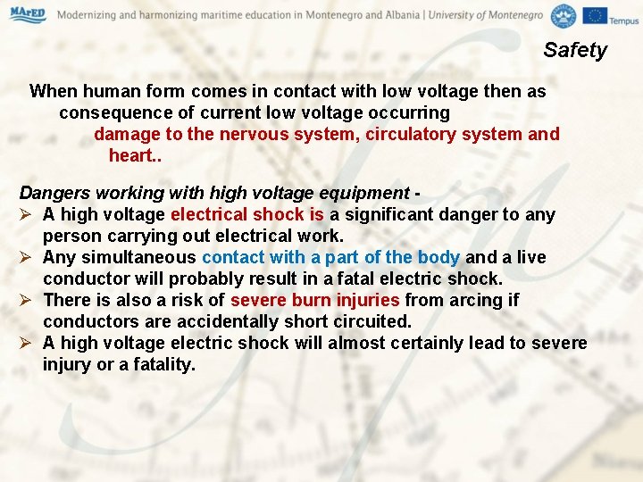 Safety When human form comes in contact with low voltage then as consequence of Safety When human form comes in contact with low voltage then as consequence of