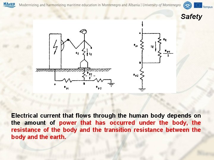 Safety Electrical current that flows through the human body depends on the amount of Safety Electrical current that flows through the human body depends on the amount of
