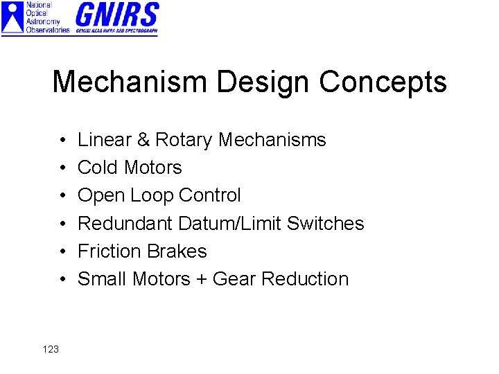 Mechanism Design Concepts • • • 123 Linear & Rotary Mechanisms Cold Motors Open