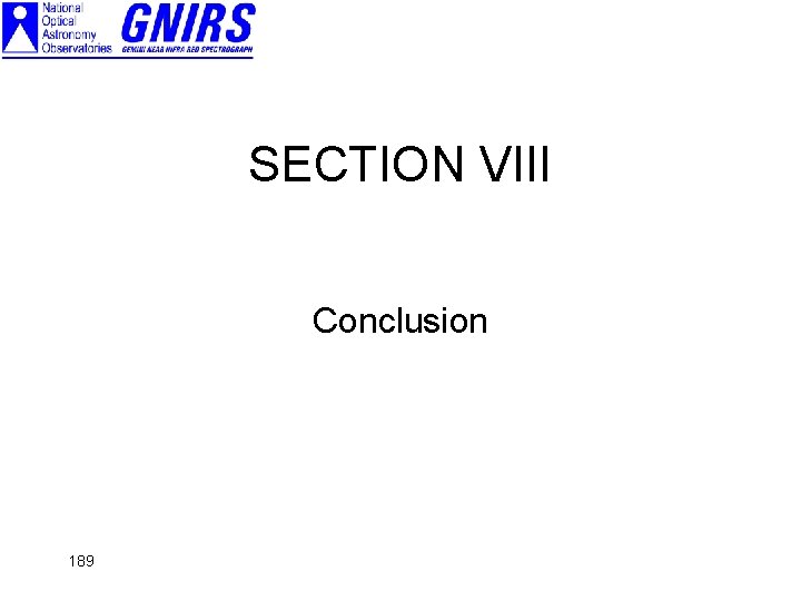 SECTION VIII Conclusion 189 