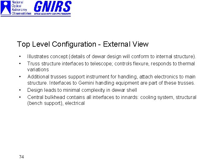 Top Level Configuration - External View • • • 74 Illustrates concept (details of