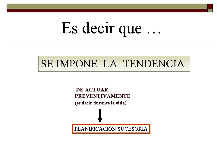 Es decir que … SE IMPONE LA TENDENCIA DE ACTUAR PREVENTIVAMENTE (es decir durante