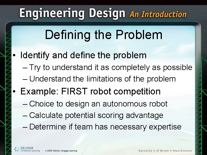 Defining the Problem • Identify and define the problem – Try to understand it Defining the Problem • Identify and define the problem – Try to understand it