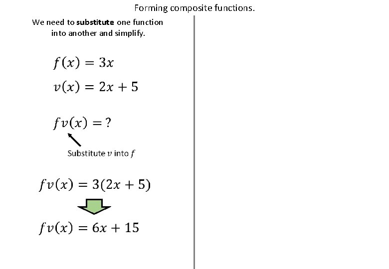 Forming composite functions. We need to substitute one function into another and simplify. 
