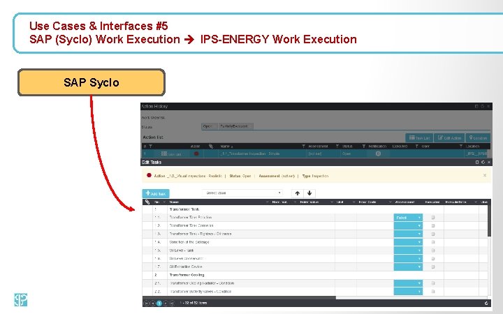 Use Cases & Interfaces #5 SAP (Syclo) Work Execution IPS-ENERGY Work Execution SAP Syclo