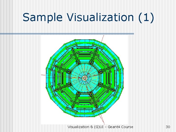 Sample Visualization (1) Visualization & (G)UI - Geant 4 Course 30 