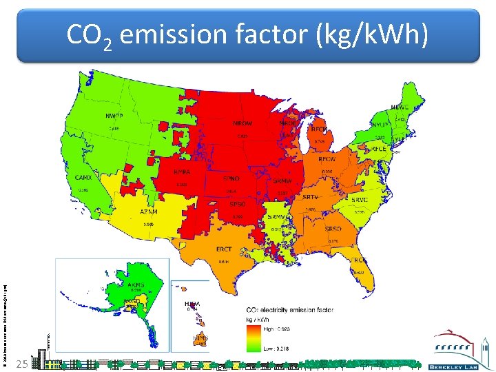 © 2010 Ronnen Levinson (RMLevinson@LBL. gov) CO 2 emission factor (kg/k. Wh) 25 