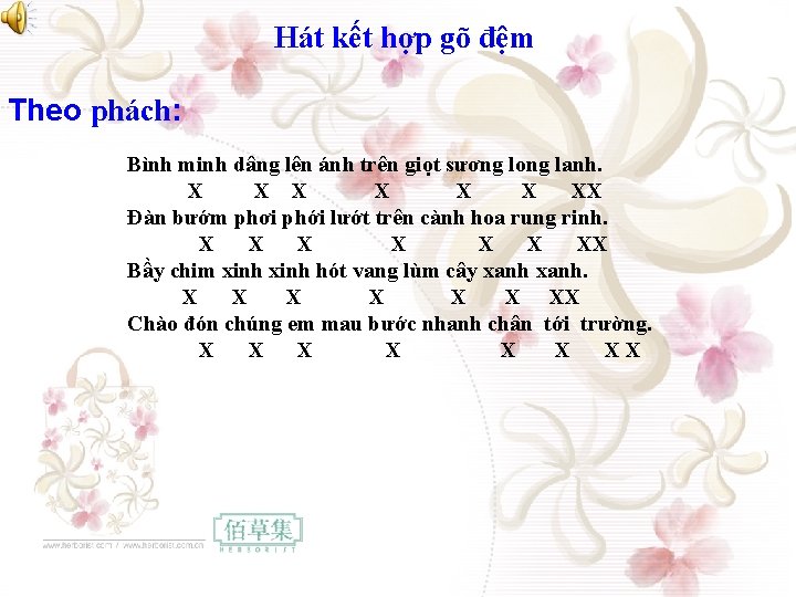 Hát kết hợp gõ đệm Theo phách: Bình minh dâng lên ánh trên giọt