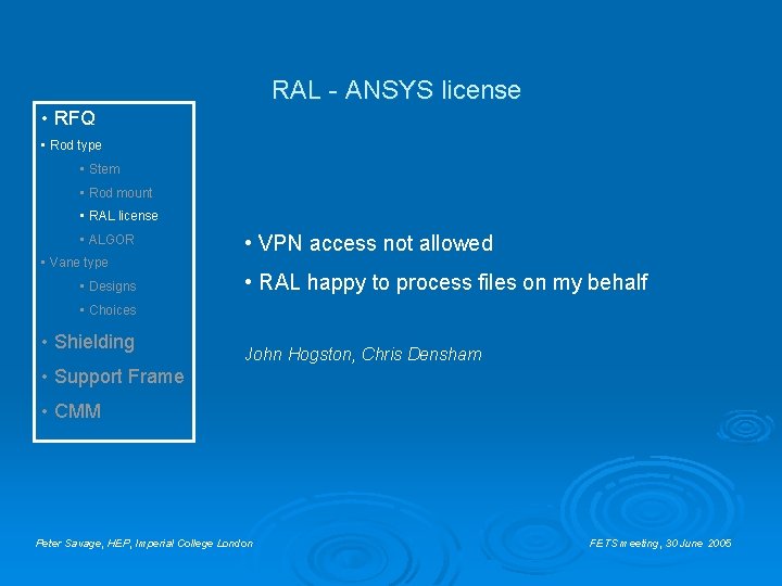 RAL - ANSYS license • RFQ • Rod type • Stem • Rod mount RAL - ANSYS license • RFQ • Rod type • Stem • Rod mount