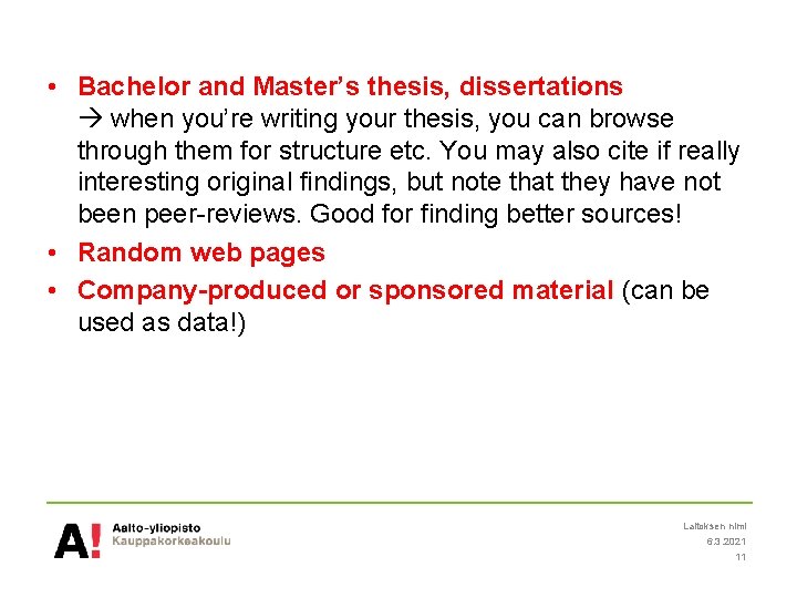 • Bachelor and Master’s thesis, dissertations when you’re writing your thesis, you can • Bachelor and Master’s thesis, dissertations when you’re writing your thesis, you can