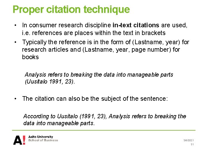 Proper citation technique • In consumer research discipline in-text citations are used, i. e. Proper citation technique • In consumer research discipline in-text citations are used, i. e.