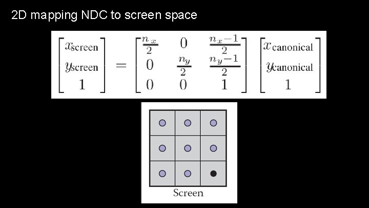 2 D mapping NDC to screen space 