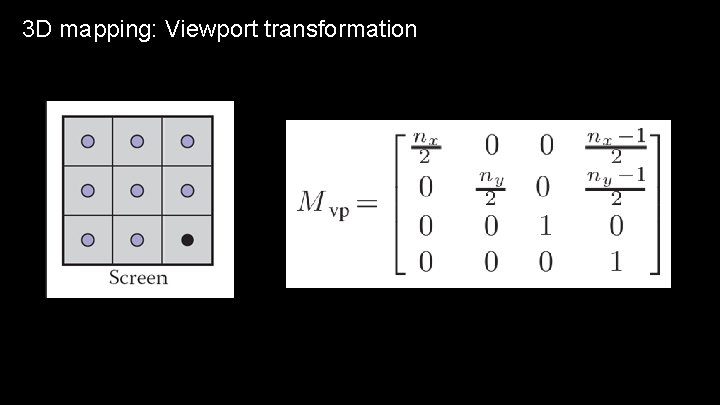 3 D mapping: Viewport transformation 