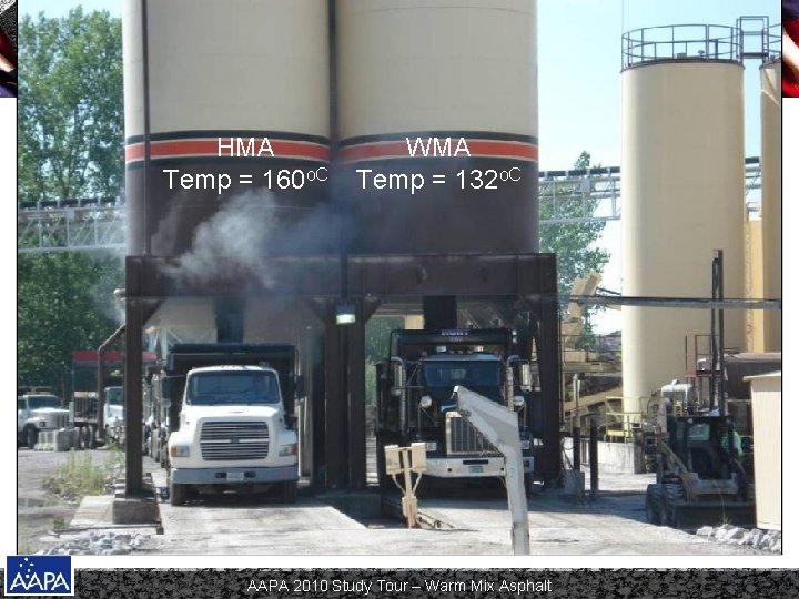 HMA Temp = 160 o. C WMA Temp = 132 o. C AAPA 2010