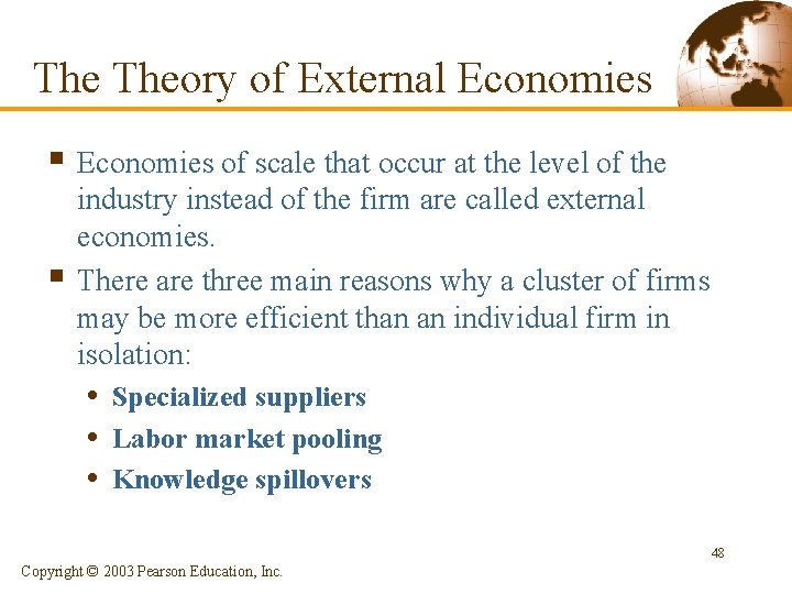 The Theory of External Economies § Economies of scale that occur at the level