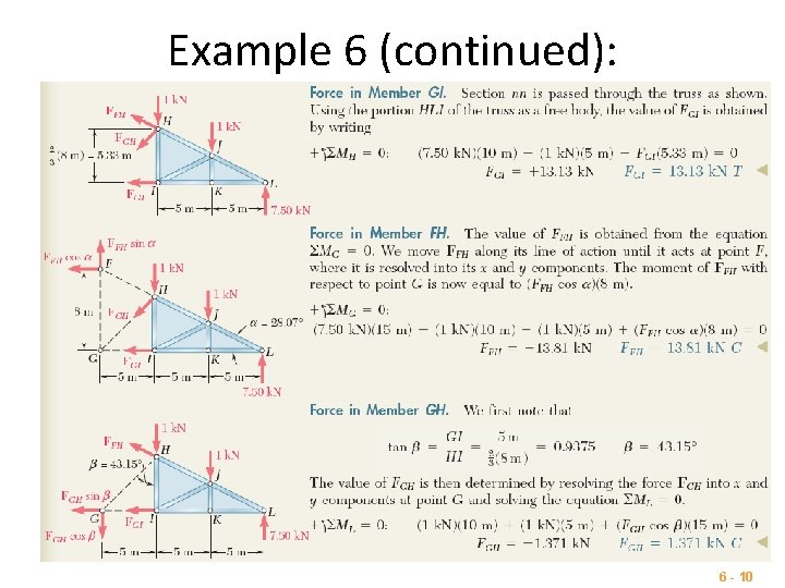 Example 6 (continued): 6 - 10 