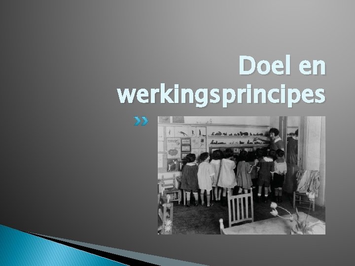 Doel en werkingsprincipes Doel en werkingsprincipes