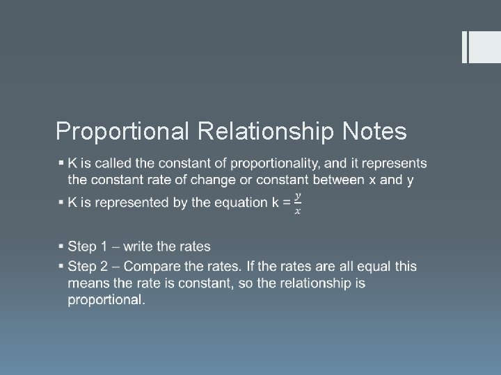 Proportional Relationship Notes § 