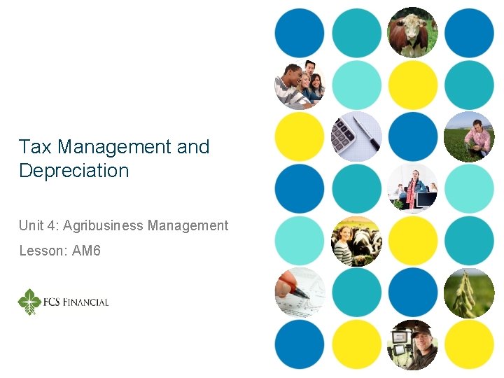 Tax Management and Depreciation Unit 4: Agribusiness Management Lesson: AM 6 