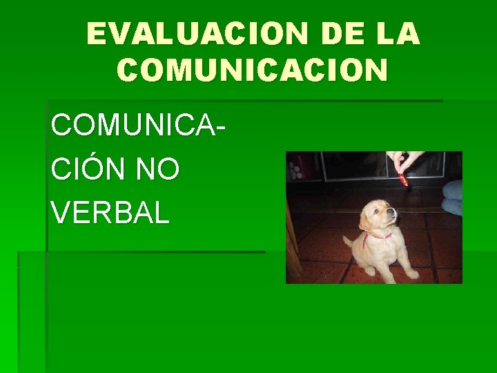 EVALUACION DE LA COMUNICACION COMUNICACIÓN NO VERBAL 