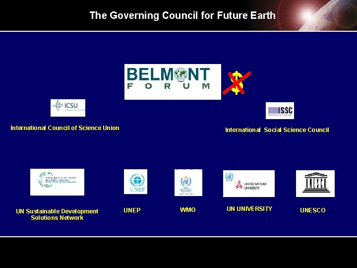 The Governing Council for Future Earth $ International Council of Science Union UN Sustainable The Governing Council for Future Earth $ International Council of Science Union UN Sustainable
