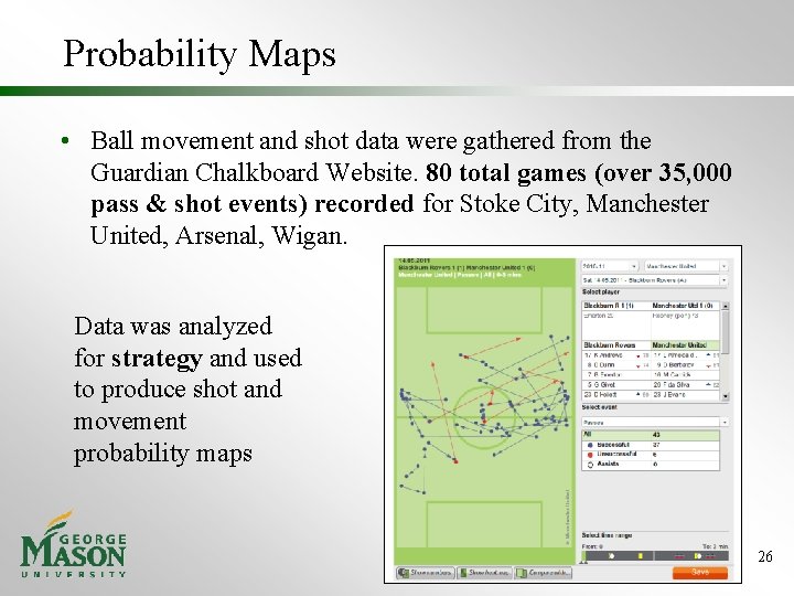 Probability Maps • Ball movement and shot data were gathered from the Guardian Chalkboard Probability Maps • Ball movement and shot data were gathered from the Guardian Chalkboard