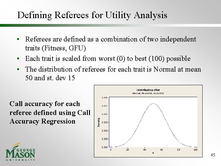Defining Referees for Utility Analysis • Referees are defined as a combination of two Defining Referees for Utility Analysis • Referees are defined as a combination of two