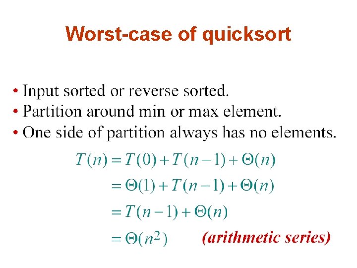 Worst-case of quicksort 