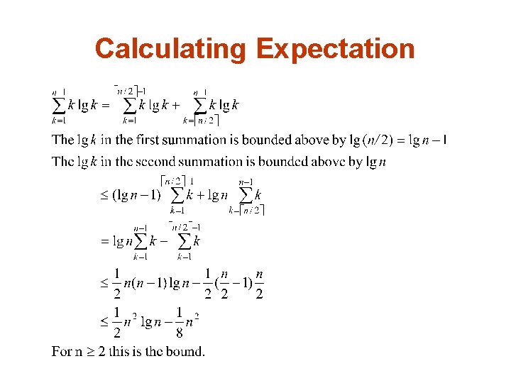 Calculating Expectation 