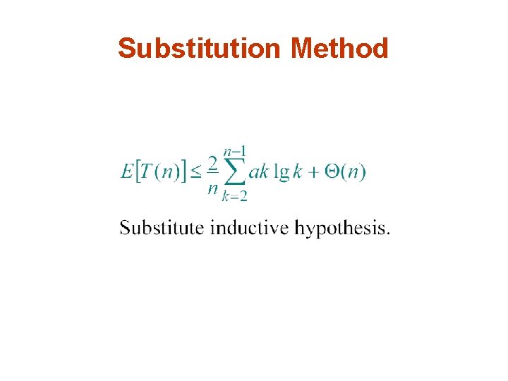 Substitution Method 