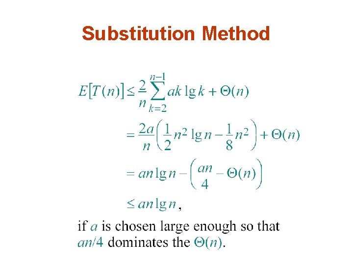 Substitution Method 