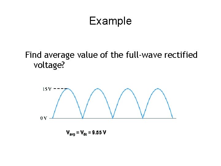 Example Find average value of the full-wave rectified voltage? 