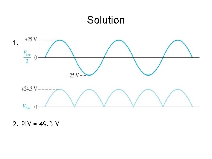 Solution 1. 2. PIV = 49. 3 V 