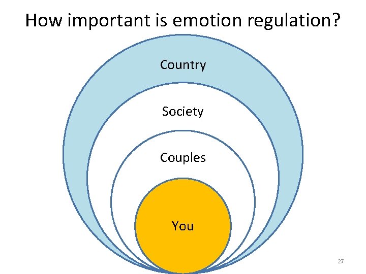 How important is emotion regulation? Country Society Couples You 27 